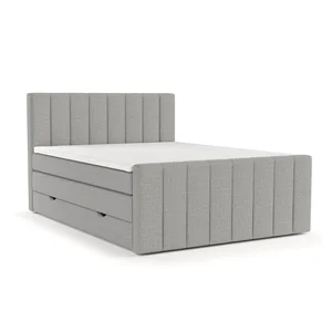 Šedá boxspring postel s úložným prostorem 160x200 cm Ruby