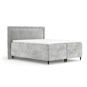Šedá boxspring postel s úložným prostorem 160x200 cm Voyage
