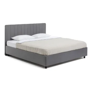 Šedá čalouněná postel 180×200 cm Myra Slim Line s úložným prostorem