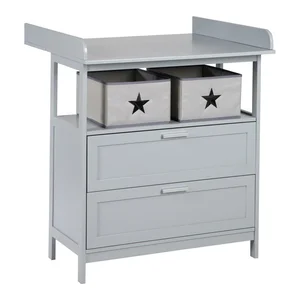 Šedá dětská komoda s přebalovacím pultem 87×100×75 cm Roba Hamburg