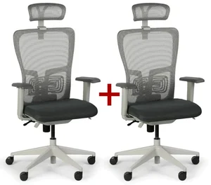 Šedá ergonomická kancelářská židle GAM + druhá zdarma