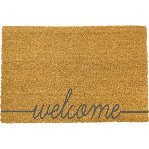 Šedá kokosová rohožka Artsy Doormats Welcome Scribbled 40x60 cm