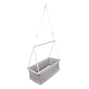 Šedá kolébka na zavěšení 90×45 cm Safe asleep Roba