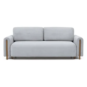 Šedá manšestrová rozkládací pohovka s úložným prostorem 244 cm Arcadova ELTAP