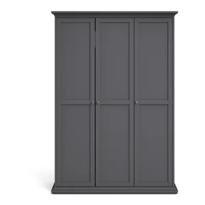 Šedá šatní skříň Paris 139x201 cm
