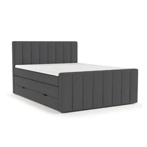 Šedá úložná boxspring postel 180x200 cm Ruby