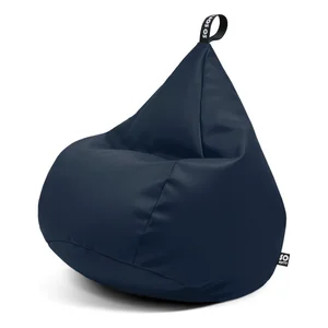 Sedací vak Drop XL z imitace kůže v tmavě modré