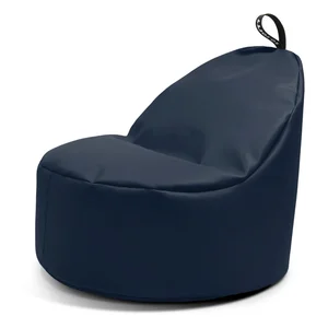 Sedací vak Round L z imitace kůže v tmavě modré