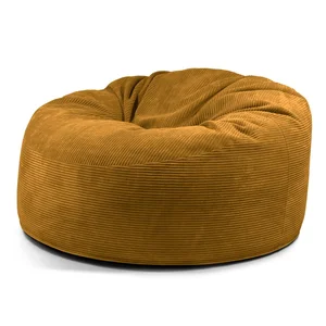 Sedací vak z manšestru hořčicové barvy