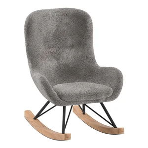 Šedé houpací křesílko ROCKY z bouclé textilie – Vipack