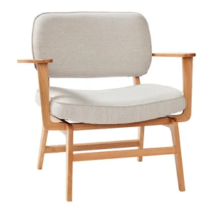 Šedé křeslo Hübsch Haze s dubovou konstrukcí