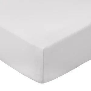 Šedé napínací prostěradlo 185×200 cm z bavlněného perkálu Bianca