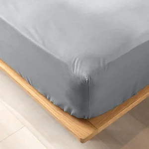 Šedé napínací prostěradlo z bio bavlny 90×190 cm Biolina