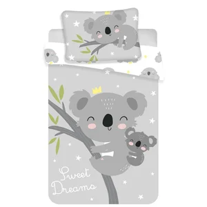 Šedé povlečení do postýlky Koala 100×135 cm Sweet Dreams – Jerry Fabrics