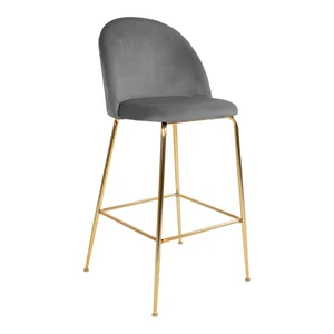 Šedé sametové barové židle, sada 2 ks, 108 cm – Lausanne, House Nordic