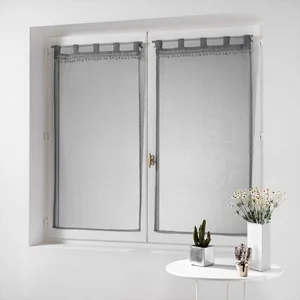 Šedé voálové záclony 2 kusy 60x120 cm