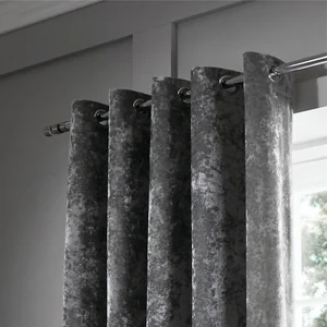Šedé závěsy Crushed Velvet 2ks 168x183 cm