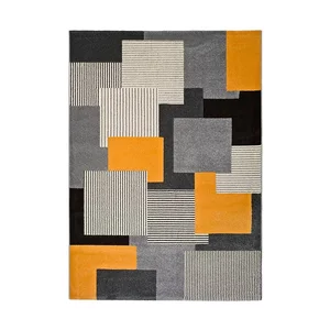 Šedo-oranžový koberec Universal Leo Square 80 x 150 cm