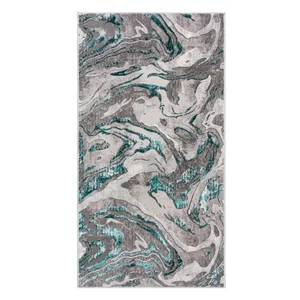 Šedo-tyrkysový koberec Marbled 160x230 cm