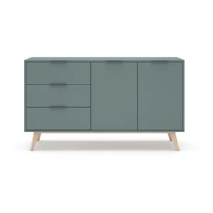 Šedozelená komoda Pisco 140x81x40 cm
