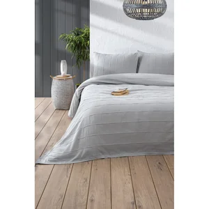 Šedý bavlněný set 210x220 cm – přehoz a povlaky Sedef Mijolnir