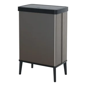 Šedý dotykový odpadkový koš 54 l Verto High Curver