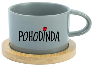 Šedý keramický hrníček POHODINDA 200 ml