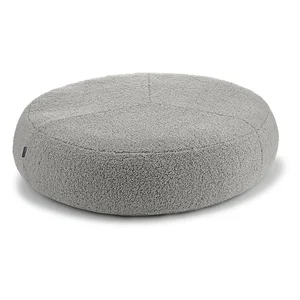 Šedý pelíšek pro psy z bouclé s průměrem 90 cm