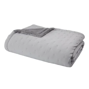Šedý přehoz s beránkem 220x230 cm Cosy Nori