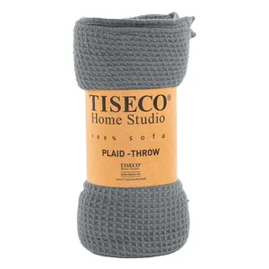 Šedý přehoz Tiseco Home Studio Mini Waffle 130x170 cm