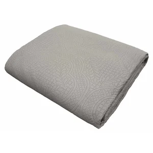 Šedý set přehozu a povlaku na polštář z mikrovlákna 240×260 cm Romane