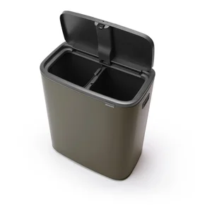 Šedý třídicí odpadkový koš s dvěma nádobami 2x30 l Bo Touch Bin