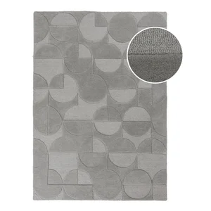 Šedý vlněný koberec Flair Rugs Gigi 120 x 170 cm