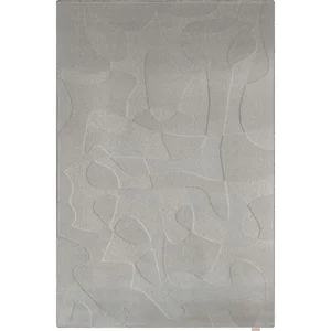 Šedý vlněný koberec Morphic Botanica 200x300 cm