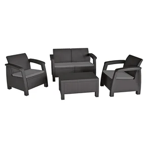Šedý zahradní lounge set Bahamas pro 4 osoby od Keter