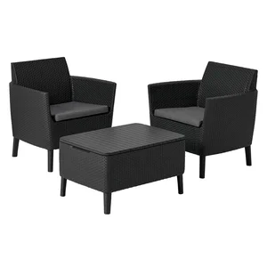 Šedý zahradní lounge set Salemo pro 2 osoby