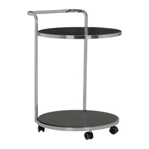 Servírovací stolek na kolečkách se skleněnou deskou 50 cm Ackley