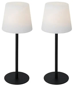 Set 2 Dobíjecích Stolních Lamp Jude Černá