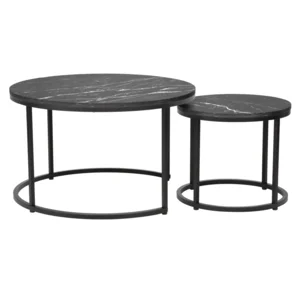 Set dvou konferenčních stolků CIRKO – tmavě šedá/černá