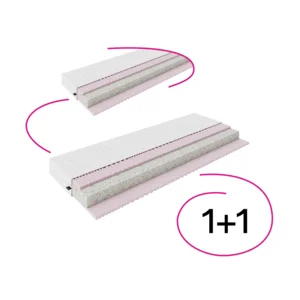 Set dvou matrací 90x200 cm, 15 cm vysokých, tvrdých