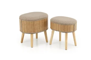 Set dvou taburetů WOOLLEY béžová/přírodní