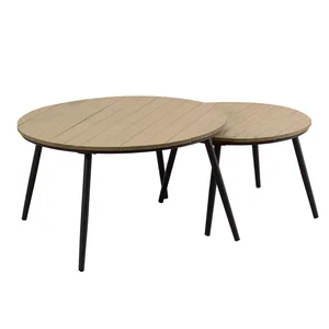 Set dvou zahradních stolků Artwood – přírodní/černé
