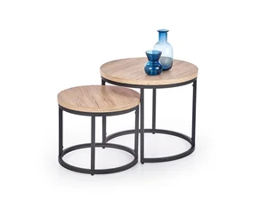 Set konferenčních stolků Barnabita – dub San Remo/černá