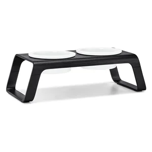 Set misek s podstavcem pro psa MiaCara Ash Black Stained M