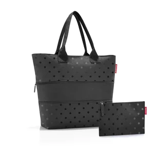Shopper e1 Glossy Dots – sada kabelky a taštičky, černá