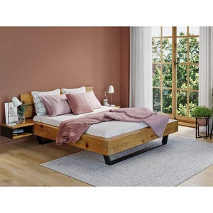 SIPA Dvoulůžko 200x200 cm – masiv smrk/kov