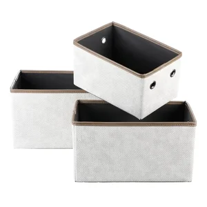 Skládací látkové boxy DT3006 CRM – sada 3 velikostí