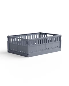 Skládací maxi přepravka Made Crate – modrošedá