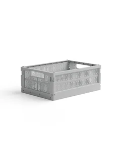 Skládací přepravka MIDI Made Crate – misty grey