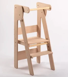 Skládací učící věž Nina z přírodního bukového materiálu